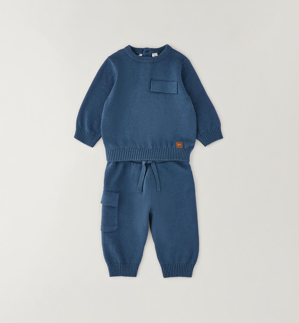 COMPLETO IN TRICOT PETROLIO