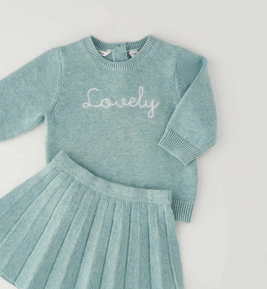 COMPLETINO  IN MAGLIA TIFFANY/MELANGE