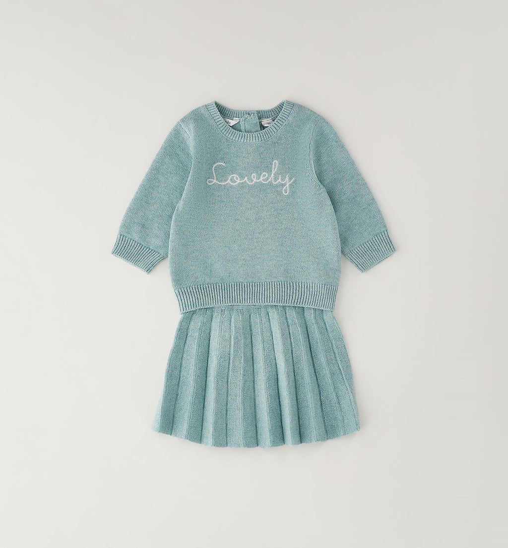 COMPLETINO  IN MAGLIA TIFFANY/MELANGE