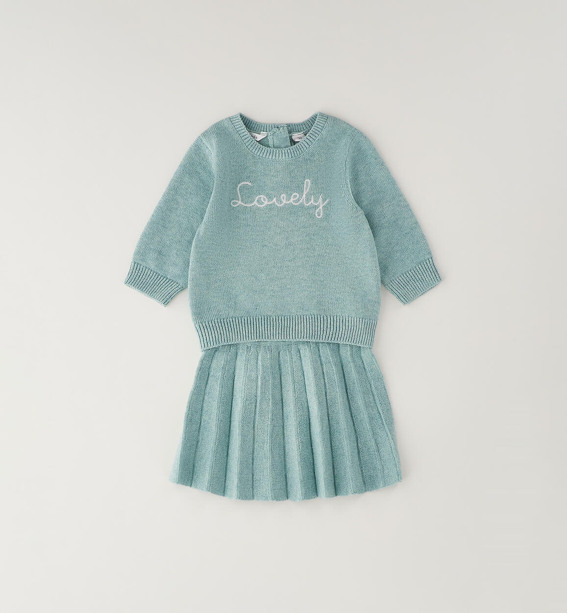 COMPLETINO  IN MAGLIA TIFFANY/MELANGE