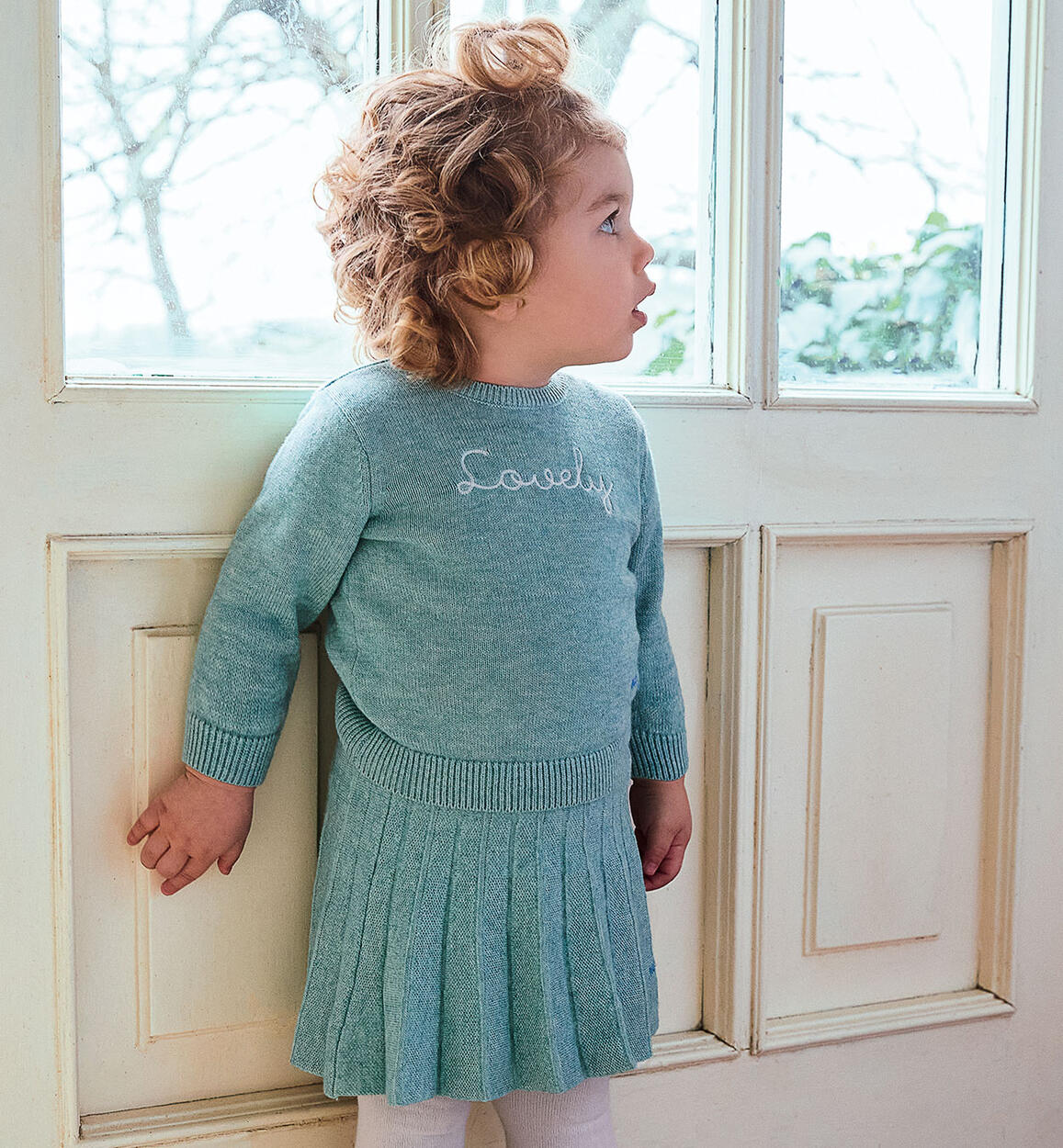 COMPLETINO  IN MAGLIA TIFFANY/MELANGE