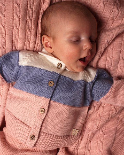 CARDIGAN IN MAGLIA A RIGHE CIPRIA