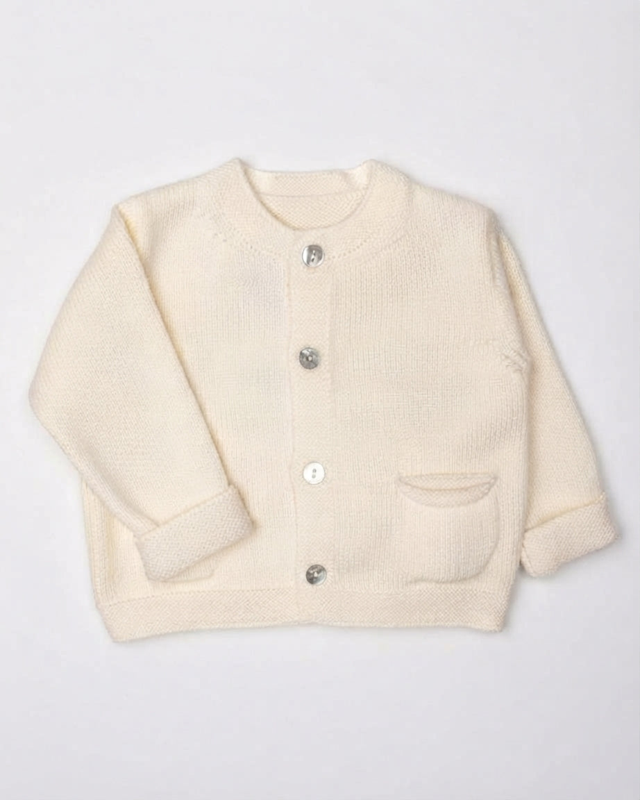 CARDIGAN LATTE IN PURA LANA
