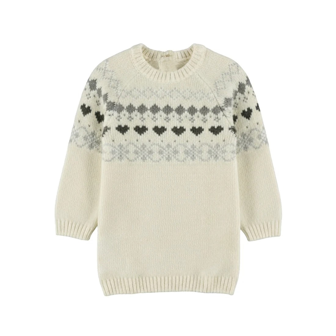 MAXI PULL JAQUARD LATTE/GREY