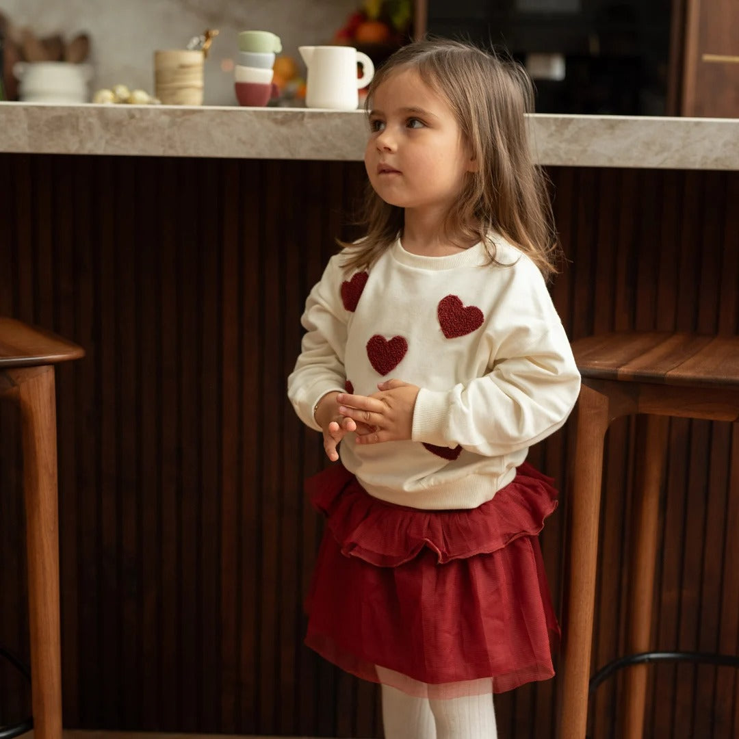 COMPLETINO CON GONNELLINA ROSSA CUORE