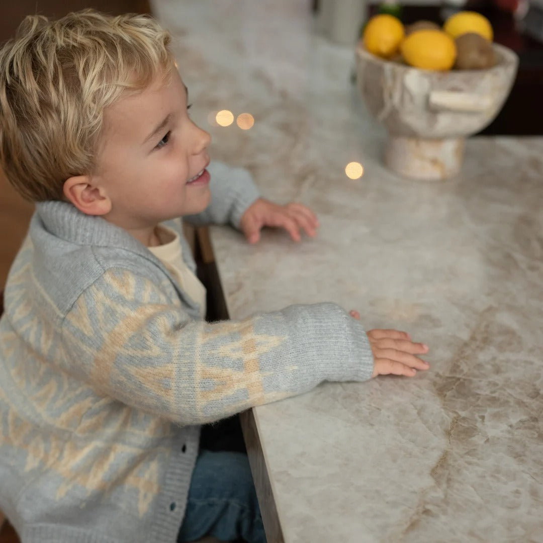 GIACCONE CARDIGAN IMBOTTITO GREY/SAND