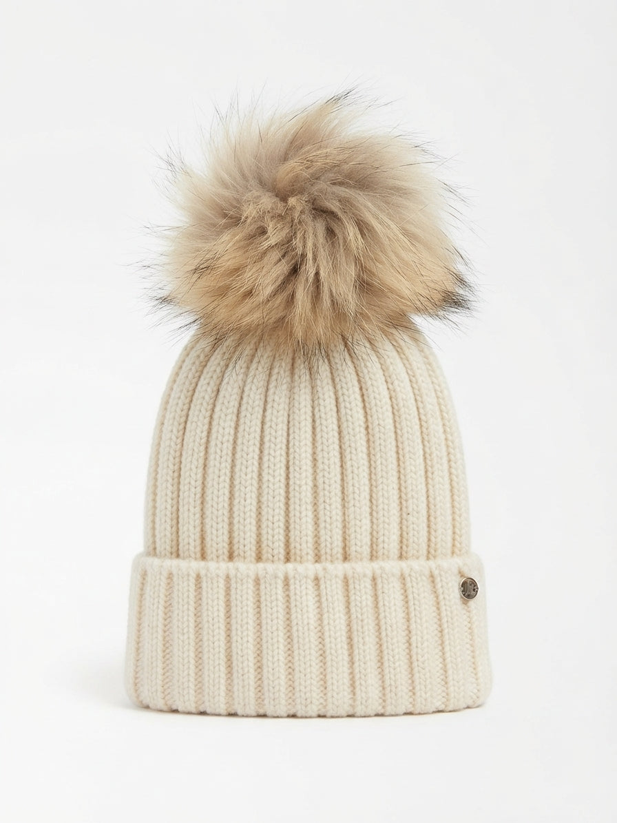 CAPPELLO COSTA BEIGE CON POMPON M.