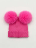 CAPPELLO FUCSIA DOPPIO POMPON