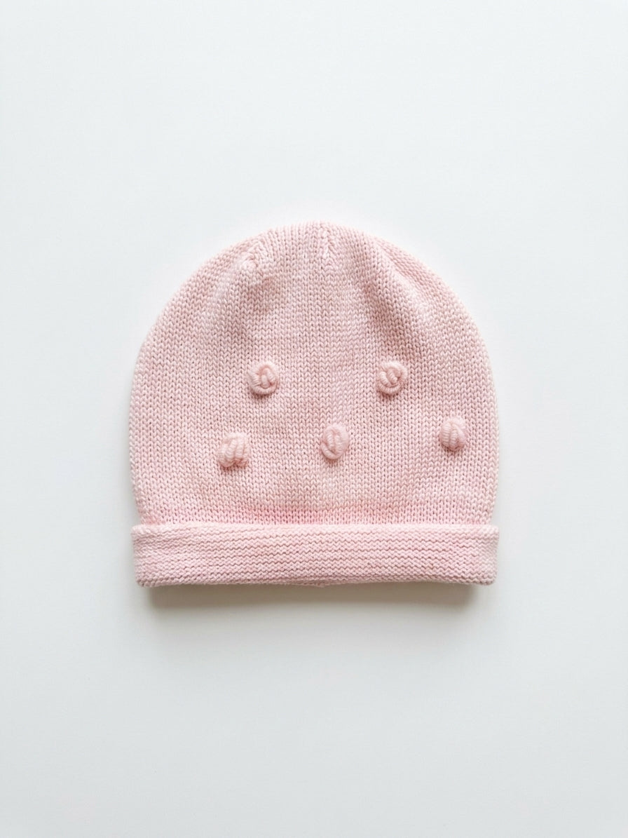 CAPPELLINO ROSA CON FIORELLINI IN PUNTO VAPORE